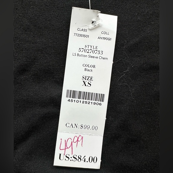 White House black market 3/4 sleeve Black tshirt Dress - Picture 7 of 8